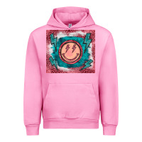 Fuchsia Pink western lightning bolt smiling face turquoise Urban Hoodie - BarkalooDesign