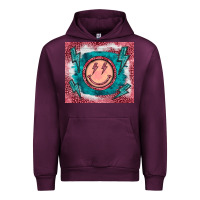 Mauve Wine western lightning bolt smiling face turquoise Urban Hoodie - BarkalooDesign