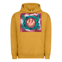 Pigment Peanut Butter western lightning bolt smiling face turquoise Urban Hoodie - BarkalooDesign