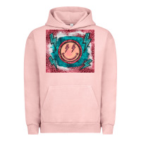 Pigment Salmon western lightning bolt smiling face turquoise Urban Hoodie - BarkalooDesign