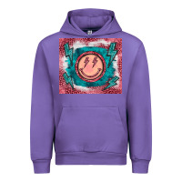 Tulip western lightning bolt smiling face turquoise Urban Hoodie - BarkalooDesign