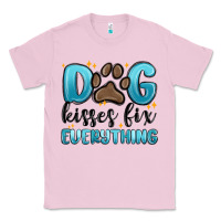 Bubblegum Pink dog kisses fix everything Classic Tee - MaliasSmallBusiness