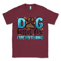 Burgundy dog kisses fix everything Classic Tee - MaliasSmallBusiness