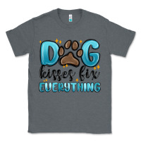 Charcoal Heather dog kisses fix everything Classic Tee - MaliasSmallBusiness