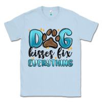 Dusty Blue dog kisses fix everything Classic Tee - MaliasSmallBusiness