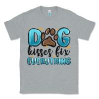Heather Grey dog kisses fix everything Classic Tee - MaliasSmallBusiness