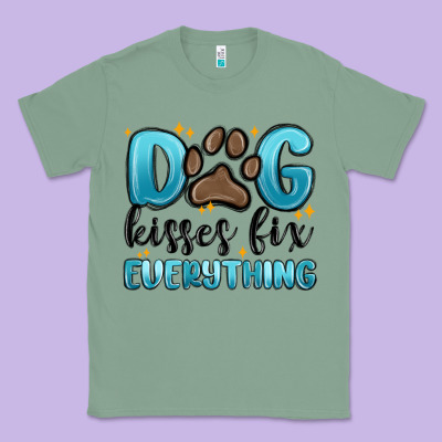 Classic Tee dog kisses fix everything