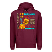 Burgundy sunflower sunshine Premium Hoodie - AdoDesignShop