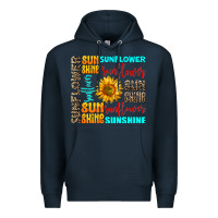 Navy sunflower sunshine Premium Hoodie - AdoDesignShop