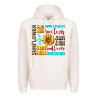 Pale Pink sunflower sunshine Premium Hoodie - AdoDesignShop