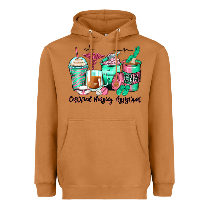Certified Nursing Assistant Coffee Cups Heavyweight Hoodie by Zillion Design Studio | Teevron