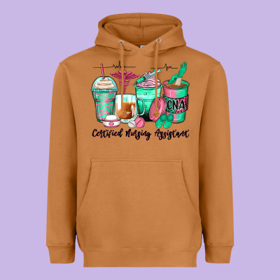 Certified Nursing Assistant Coffee Cups Heavyweight Hoodie Designed By Zillion Design Studio