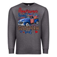 Charcoal Heather American heart southern soul truck Premium Sweatshirt - Neo Western
