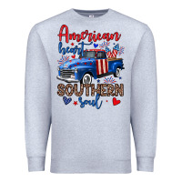 Heather Grey American heart southern soul truck Premium Sweatshirt - Neo Western