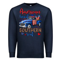 Navy American heart southern soul truck Premium Sweatshirt - Neo Western