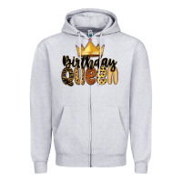 Heather Grey birthday queen Zipper Hoodie - MaliasSmallBusiness