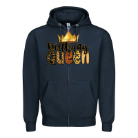 Navy birthday queen Zipper Hoodie - MaliasSmallBusiness