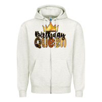 Oatmeal Heather birthday queen Zipper Hoodie - MaliasSmallBusiness