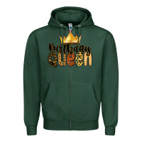 Sports Green birthday queen Zipper Hoodie - MaliasSmallBusiness