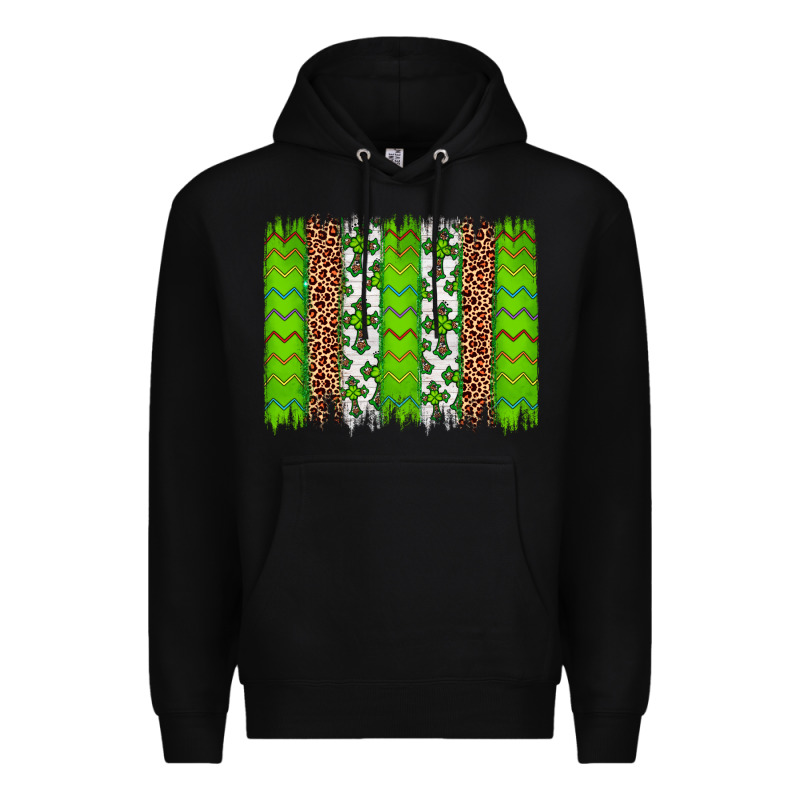 Western St. Patrick's Shamrock Cross Leopard Brushstroke Premium Hoodie by Artiststas | Teevron