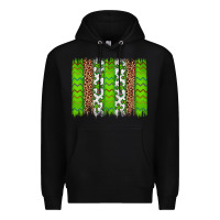 Black Western St. Patrick's Shamrock Cross Leopard Brushstroke Premium Hoodie - Artiststas
