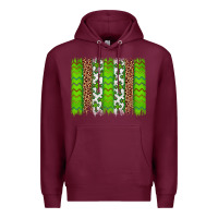 Burgundy Western St. Patrick's Shamrock Cross Leopard Brushstroke Premium Hoodie - Artiststas
