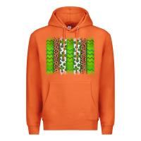 Carrot Western St. Patrick's Shamrock Cross Leopard Brushstroke Premium Hoodie - Artiststas