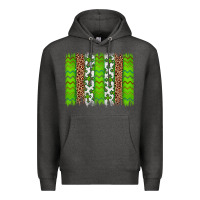Charcoal Heather Western St. Patrick's Shamrock Cross Leopard Brushstroke Premium Hoodie - Artiststas