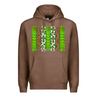 Chestnut Western St. Patrick's Shamrock Cross Leopard Brushstroke Premium Hoodie - Artiststas
