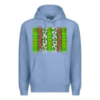 Colony Blue Western St. Patrick's Shamrock Cross Leopard Brushstroke Premium Hoodie - Artiststas