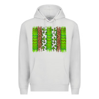 Dove Grey Western St. Patrick's Shamrock Cross Leopard Brushstroke Premium Hoodie - Artiststas