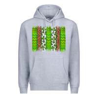 Heather Grey Western St. Patrick's Shamrock Cross Leopard Brushstroke Premium Hoodie - Artiststas