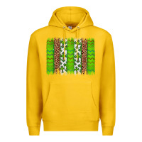 Lemon Western St. Patrick's Shamrock Cross Leopard Brushstroke Premium Hoodie - Artiststas