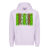 Lilac Western St. Patrick's Shamrock Cross Leopard Brushstroke Premium Hoodie - Artiststas