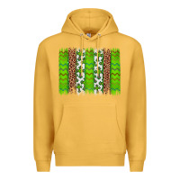 Mustard Western St. Patrick's Shamrock Cross Leopard Brushstroke Premium Hoodie - Artiststas