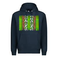 Navy Western St. Patrick's Shamrock Cross Leopard Brushstroke Premium Hoodie - Artiststas