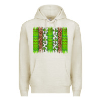 Oatmeal Heather Western St. Patrick's Shamrock Cross Leopard Brushstroke Premium Hoodie - Artiststas