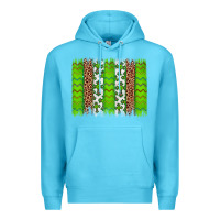 Ocean Blue Western St. Patrick's Shamrock Cross Leopard Brushstroke Premium Hoodie - Artiststas