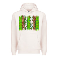 Pale Pink Western St. Patrick's Shamrock Cross Leopard Brushstroke Premium Hoodie - Artiststas