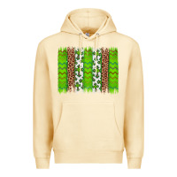Pina Colada Western St. Patrick's Shamrock Cross Leopard Brushstroke Premium Hoodie - Artiststas