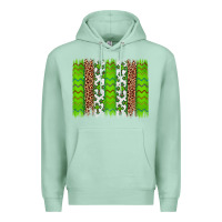 Seafoam Western St. Patrick's Shamrock Cross Leopard Brushstroke Premium Hoodie - Artiststas