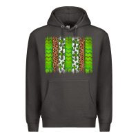 Smoke Western St. Patrick's Shamrock Cross Leopard Brushstroke Premium Hoodie - Artiststas