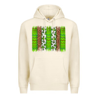 Tofu Western St. Patrick's Shamrock Cross Leopard Brushstroke Premium Hoodie - Artiststas