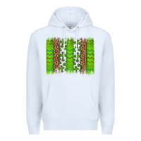 White Western St. Patrick's Shamrock Cross Leopard Brushstroke Premium Hoodie - Artiststas