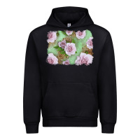 Black pink roses with leopard background Urban Hoodie - LillyAllenDesigns