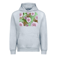 Heather Grey pink roses with leopard background Urban Hoodie - LillyAllenDesigns