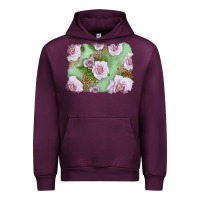 Mauve Wine pink roses with leopard background Urban Hoodie - LillyAllenDesigns