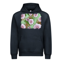 Pink Roses With Leopard Background Urban Hoodie | Teevron