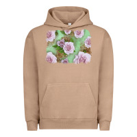 Pigment Burro pink roses with leopard background Urban Hoodie - LillyAllenDesigns
