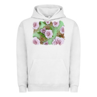 Pigment Lunar Rock pink roses with leopard background Urban Hoodie - LillyAllenDesigns